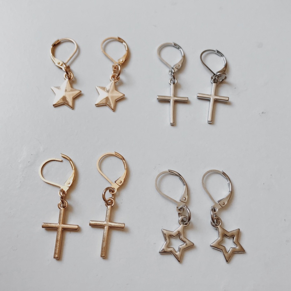 Gold & silver earrings